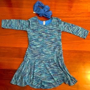 Size 18 (Girls) blue dress with matching scarf.